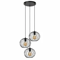 Luminaires Lucide Suspensions|Suspension Lucide DANZA Noir, 3 lumières