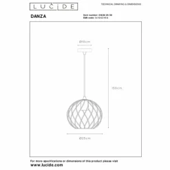 Luminaires Lucide Suspensions|Suspension Lucide DANZA Noir, 1 lumière