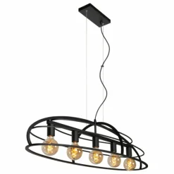 Luminaires Lucide Suspensions|Suspension Lucide DIKRA Noir, 5 lumières