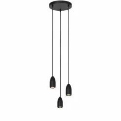Luminaires Lucide Suspensions|Suspension Lucide EVORA Noir, 3 lumières
