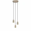Luminaires Lucide Suspensions|Suspension Lucide EVORA Taupe, 3 lumières