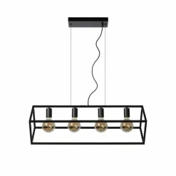 Luminaires Lucide Suspensions|Suspension Lucide FABIAN Noir, 4 lumières