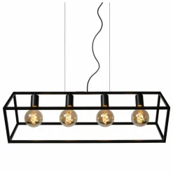 Luminaires Lucide Suspensions|Suspension Lucide FABIAN Noir, 4 lumières