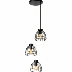 Luminaires Lucide Suspensions|Suspension Lucide FILOX Noir, 3 lumières