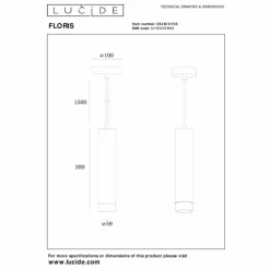 Luminaires Lucide Suspensions|Suspension Lucide FLORIS Vert, 1 lumière