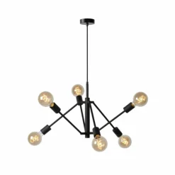 Luminaires Lucide Suspensions|Suspension Lucide LESTER Noir, 6 lumières
