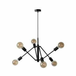 Luminaires Lucide Suspensions|Suspension Lucide LESTER Noir, 6 lumières