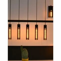 Luminaires Lucide Suspensions|Suspension Lucide LIONEL Noir, 5 lumières