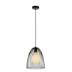 Luminaires Lucide Suspensions|Suspension Lucide MACARONS Noir, 1 lumière