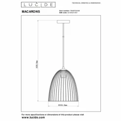 Luminaires Lucide Suspensions|Suspension Lucide MACARONS Jaune, 1 lumière