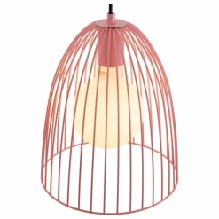 Luminaires Lucide Suspensions|Suspension Lucide MACARONS Rose, 1 lumière