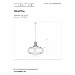 Luminaires Lucide Suspensions|Suspension Lucide MANUELA Vert, 1 lumière