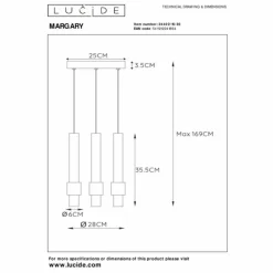 Luminaires Lucide Éclairage Led|Suspension Lucide MARGARY LED Noir, 3 lumières