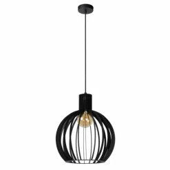 Luminaires Lucide Suspensions|Suspension Lucide MIKAELA Noir, 1 lumière