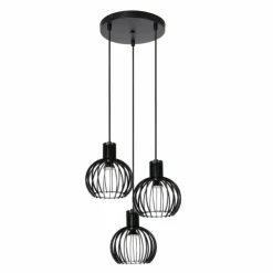 Luminaires Lucide Suspensions|Suspension Lucide MIKAELA Noir, 3 lumières