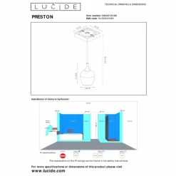 Luminaires Lucide Suspensions|Suspension Lucide PRESTON Noir, 1 lumière