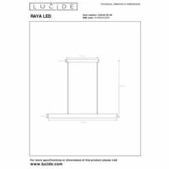 Luminaires Lucide Éclairage Led|Suspension Lucide RAYA LED Noir, 1 lumière