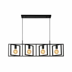 Luminaires Lucide Suspensions|Suspension Lucide ROTAX Noir, 4 lumières