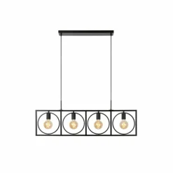 Luminaires Lucide Suspensions|Suspension Lucide SUUS Noir, 4 lumières