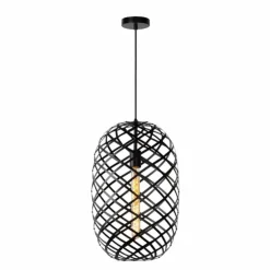 Luminaires Lucide Suspensions|Suspension Lucide WOLFRAM Noir, 1 lumière