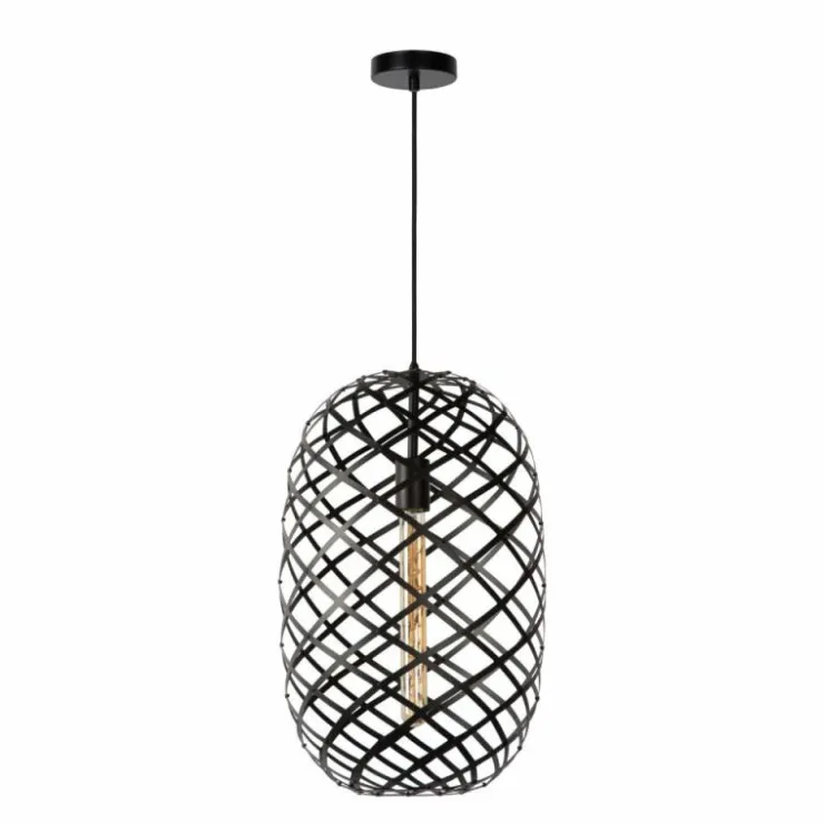 Luminaires Lucide Suspensions|Suspension Lucide WOLFRAM Noir, 1 lumière