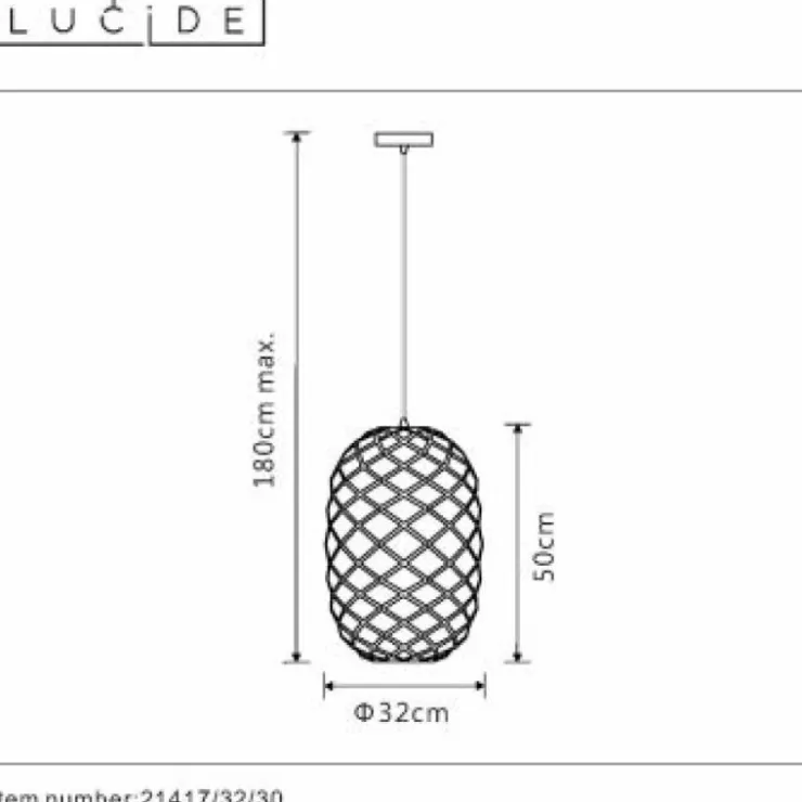 Luminaires Lucide Suspensions|Suspension Lucide WOLFRAM Noir, 1 lumière