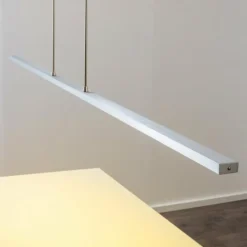 hofstein Éclairage Led|Suspension Masterlight LED Aluminium, Nickel mat, 1 lumière