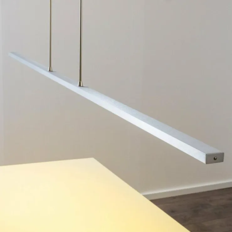 hofstein Éclairage Led|Suspension Masterlight LED Aluminium, Nickel mat, 1 lumière