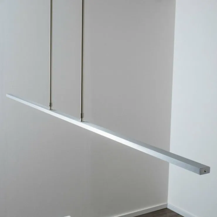 hofstein Éclairage Led|Suspension Masterlight LED Aluminium, Nickel mat, 1 lumière