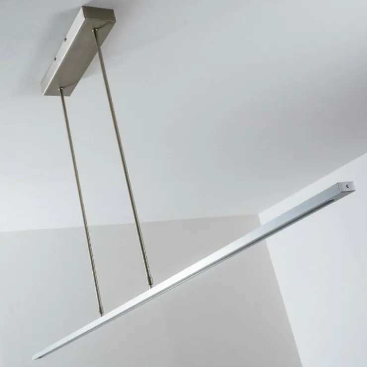 hofstein Éclairage Led|Suspension Masterlight LED Aluminium, Nickel mat, 1 lumière