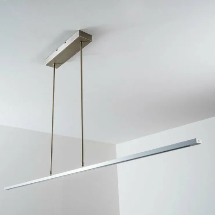 hofstein Éclairage Led|Suspension Masterlight LED Aluminium, Nickel mat, 1 lumière