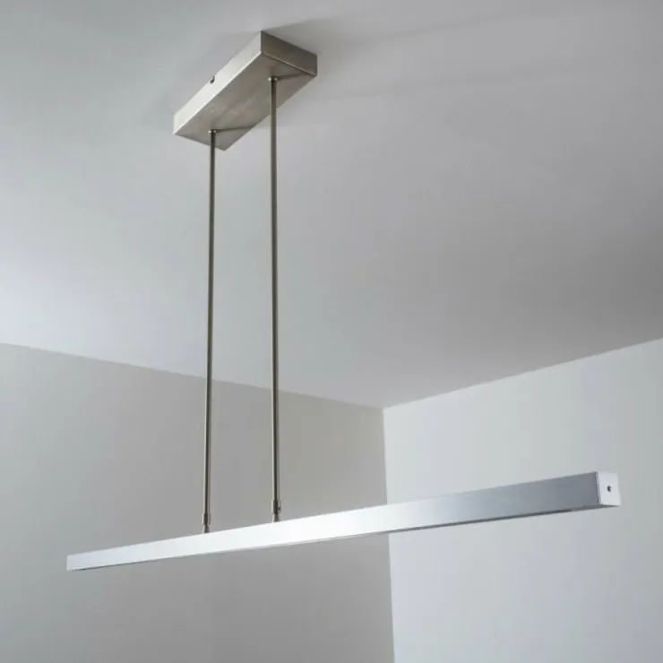 hofstein Éclairage Led|Suspension Masterlight Real LED Aluminium, Nickel mat, 1 lumière