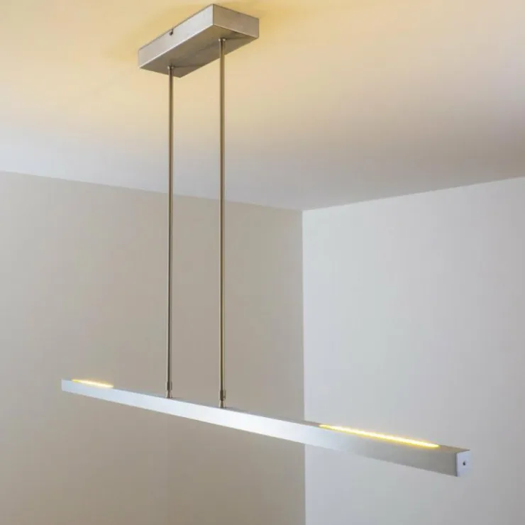 hofstein Éclairage Led|Suspension Masterlight Real LED Aluminium, Nickel mat, 1 lumière