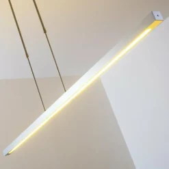 hofstein Éclairage Led|Suspension Masterlight Real LED Aluminium, Nickel mat, 1 lumière