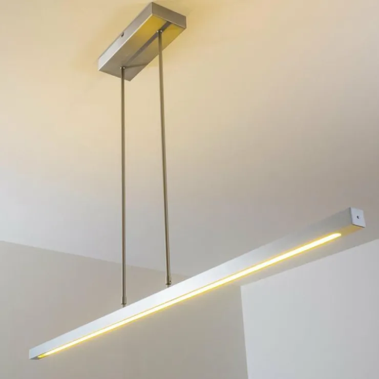 hofstein Éclairage Led|Suspension Masterlight Real LED Aluminium, Nickel mat, 1 lumière