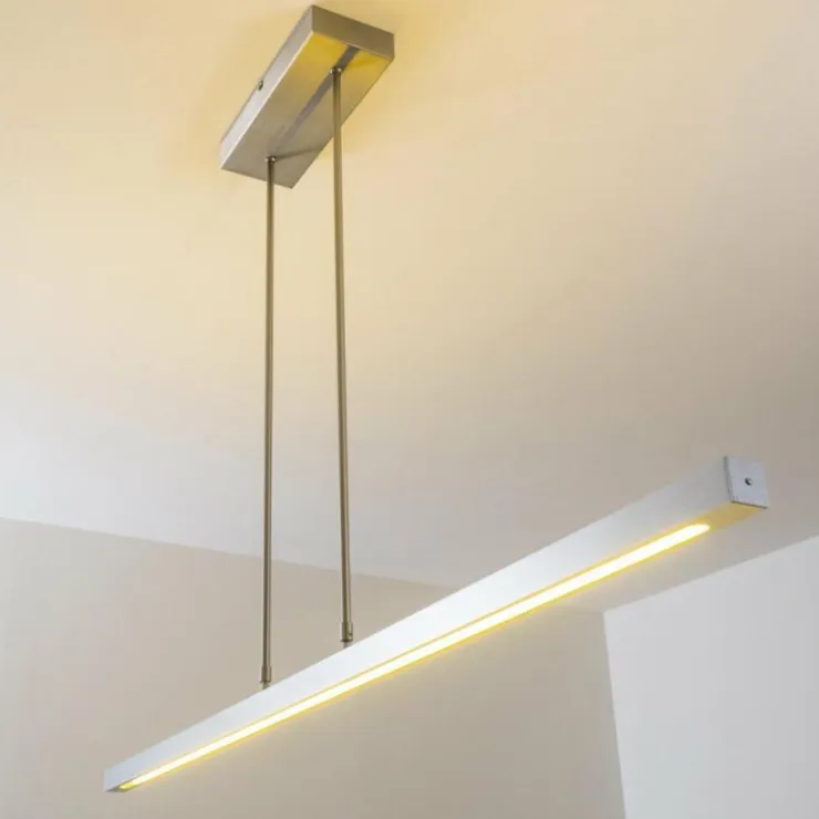 hofstein Éclairage Led|Suspension Masterlight Real LED Aluminium, Nickel mat, 1 lumière