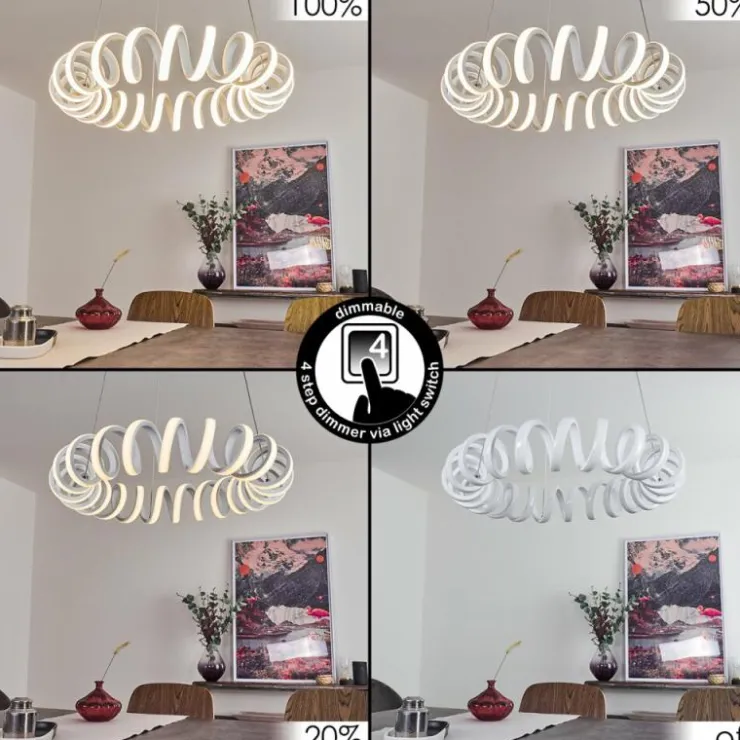 hofstein Éclairage Led|Suspension Maziwa LED Blanc, 1 lumière