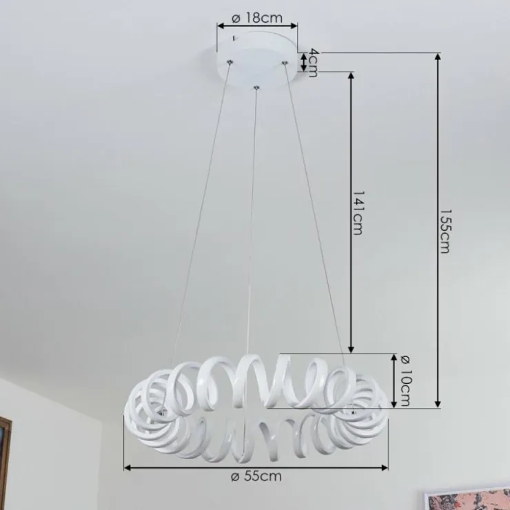 hofstein Éclairage Led|Suspension Maziwa LED Blanc, 1 lumière