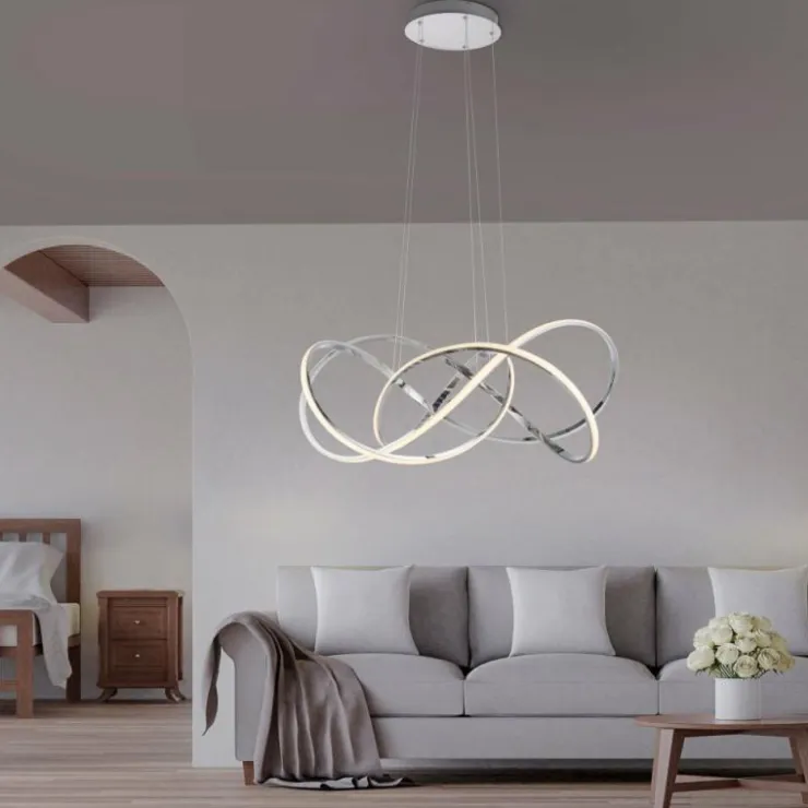 Luminaires Paul Neuhaus Éclairage Led|Suspension Paul Neuhaus KIRIBI LED Chrome, 1 lumière