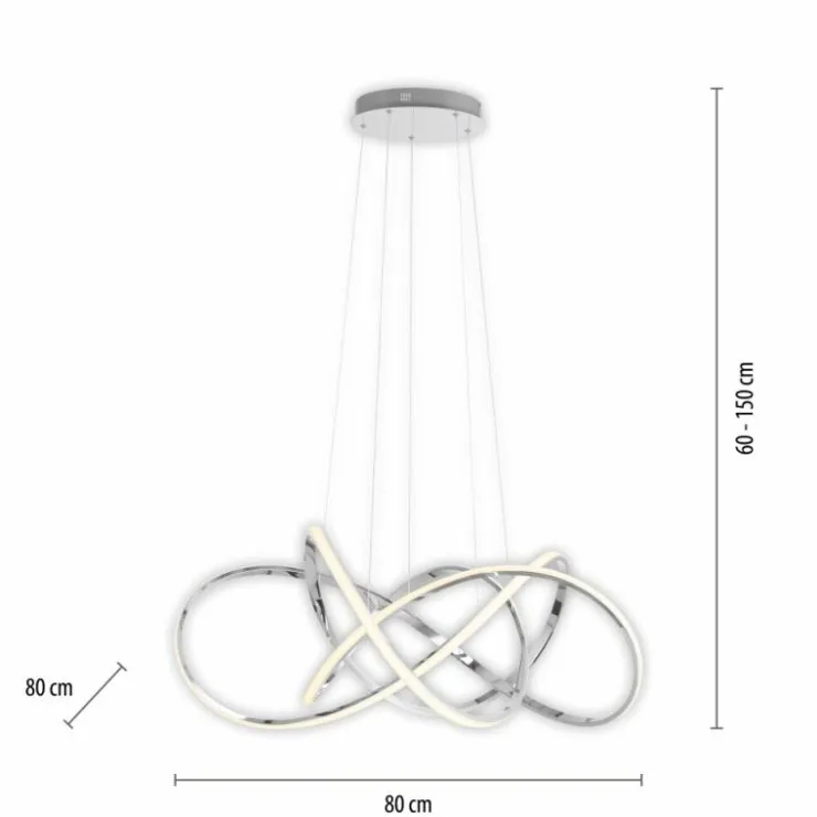 Luminaires Paul Neuhaus Éclairage Led|Suspension Paul Neuhaus KIRIBI LED Chrome, 1 lumière