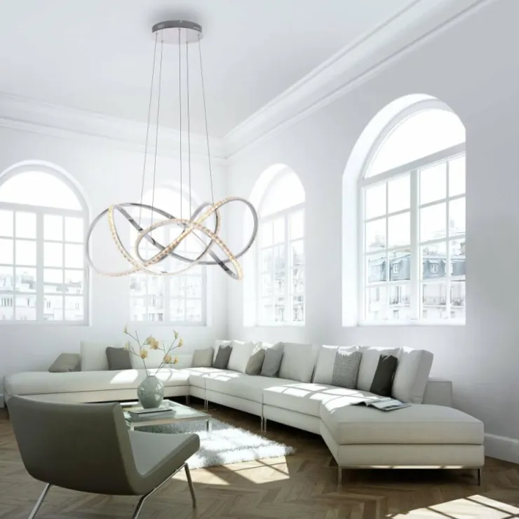 Luminaires Paul Neuhaus Éclairage Led|Suspension Paul Neuhaus KIRIBI LED Chrome, 1 lumière