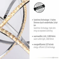 Luminaires Paul Neuhaus Éclairage Led|Suspension Paul Neuhaus KIRIBI LED Chrome, 1 lumière