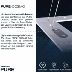 Luminaires Paul Neuhaus Éclairage Led|Suspension Paul Neuhaus PURE-COSMO LED Aluminium, 21 lumières, Télécommandes