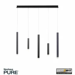 Luminaires Paul Neuhaus Suspensions|Suspension Paul Neuhaus PURE-GEMIN LED Aluminium, Noir, 5 lumières