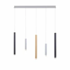 Luminaires Paul Neuhaus Éclairage Led|Suspension Paul Neuhaus PURE-GEMIN LED Aluminium, Laiton, Noir, 5 lumières