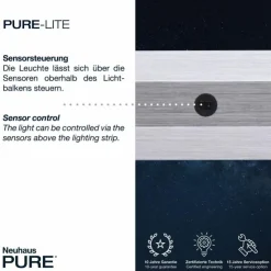 Luminaires Paul Neuhaus Éclairage Led|Suspension Paul Neuhaus PURE-LITE LED Acier inoxydable, 1 lumière