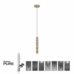 Luminaires Paul Neuhaus Éclairage Led|Suspension Paul Neuhaus PURE-VEGA LED Laiton, 3 lumières