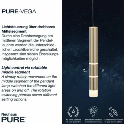 Luminaires Paul Neuhaus Suspensions|Suspension Paul Neuhaus PURE-VEGA LED Laiton, 9 lumières