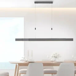 Luminaires Paul Neuhaus Éclairage Led|Suspension Paul Neuhaus PURE-MOTO LED Gris, 3 lumières, Télécommandes