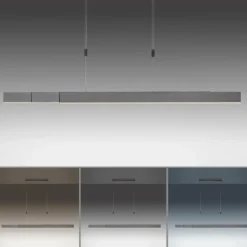 Luminaires Paul Neuhaus Éclairage Led|Suspension Paul Neuhaus PURE-MOTO LED Gris, 3 lumières, Télécommandes